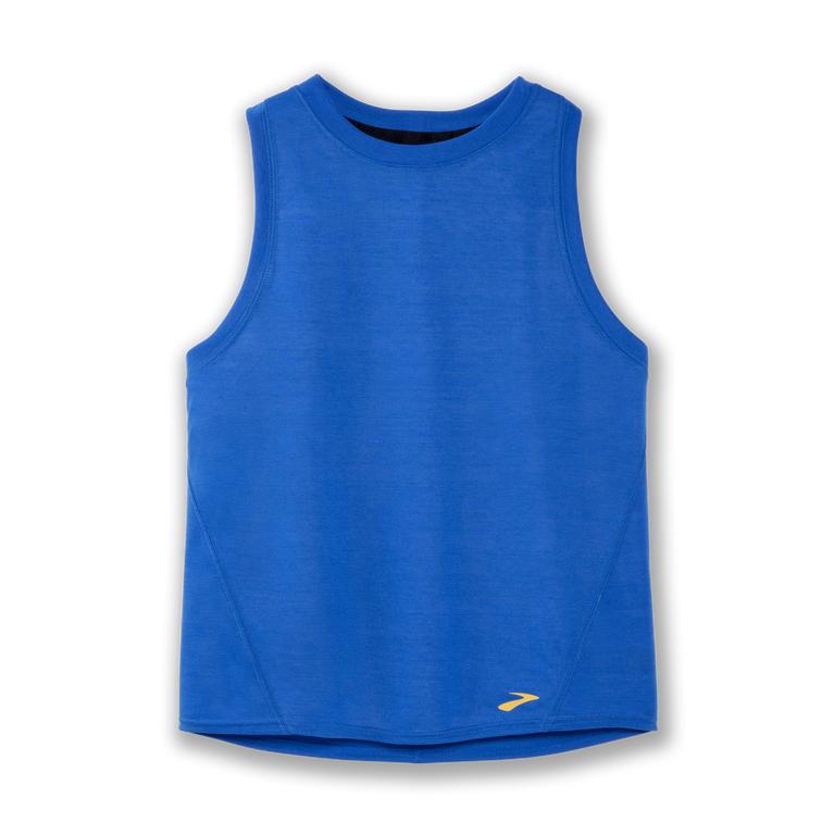 Brooks Distance Womens Running Tank Top - Blue Bolt - Indonesia (INWR-67498)